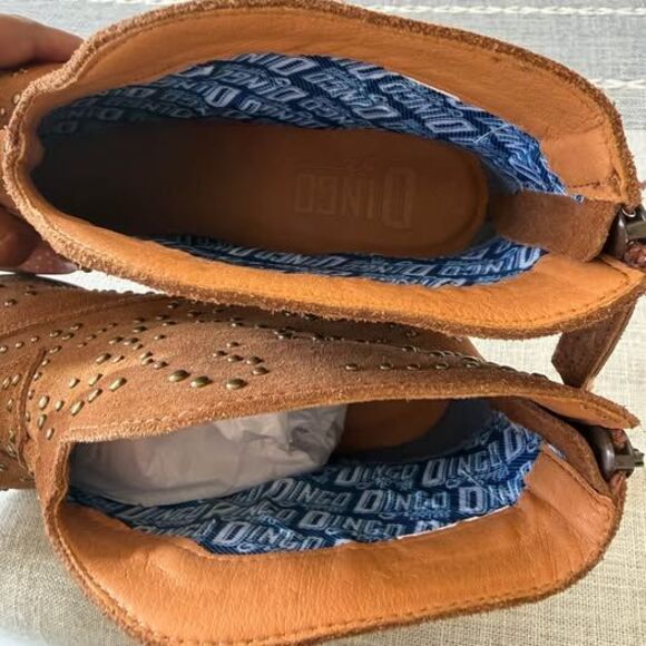 Dingo Denim N Diamonds Studded Zippered Cowboy Booties Size 9 - Picture 5 of 6